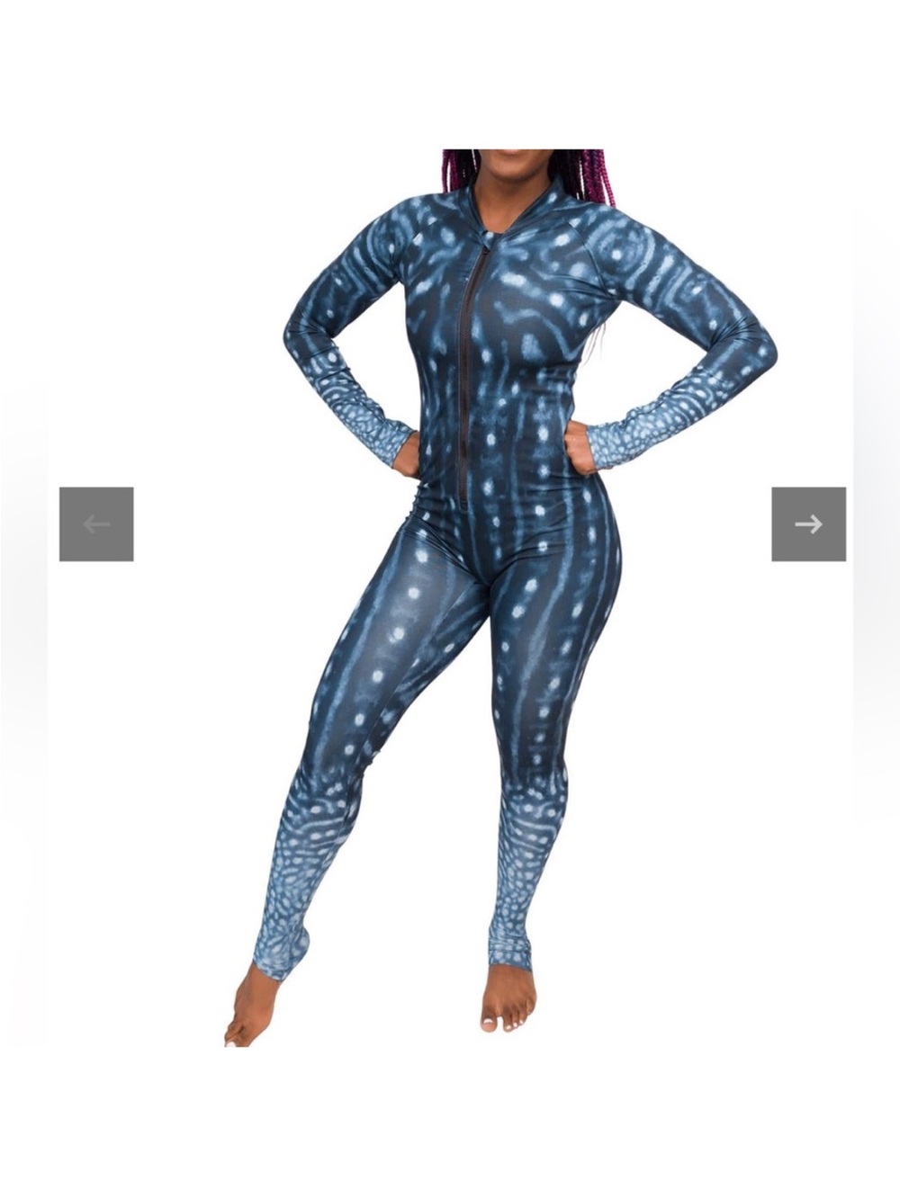 Waterlust Whale Shark Warrior Full Body Sun Suit Sz S Diving Snorkeling UPF 50